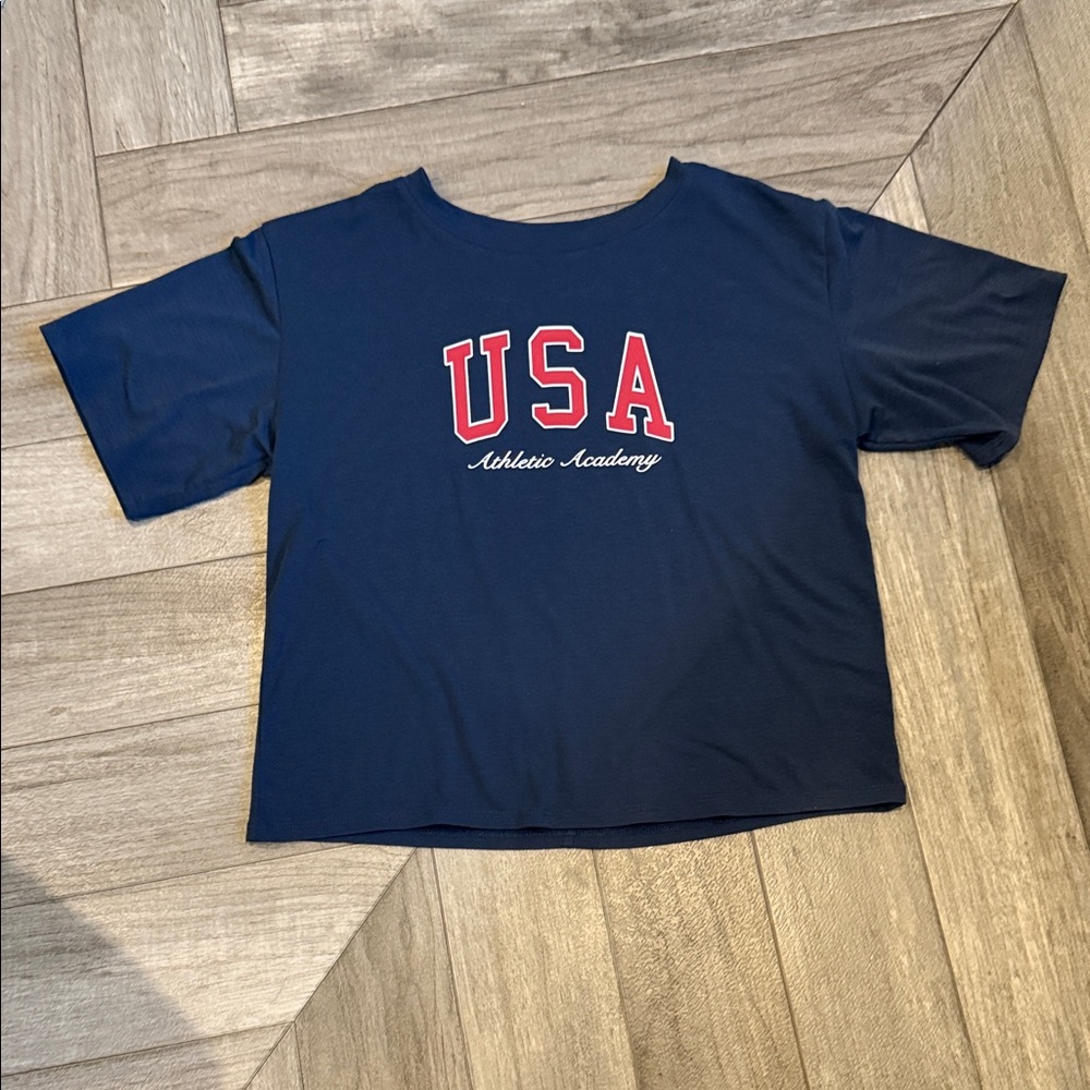 Target Navy Blue USA Crop Top